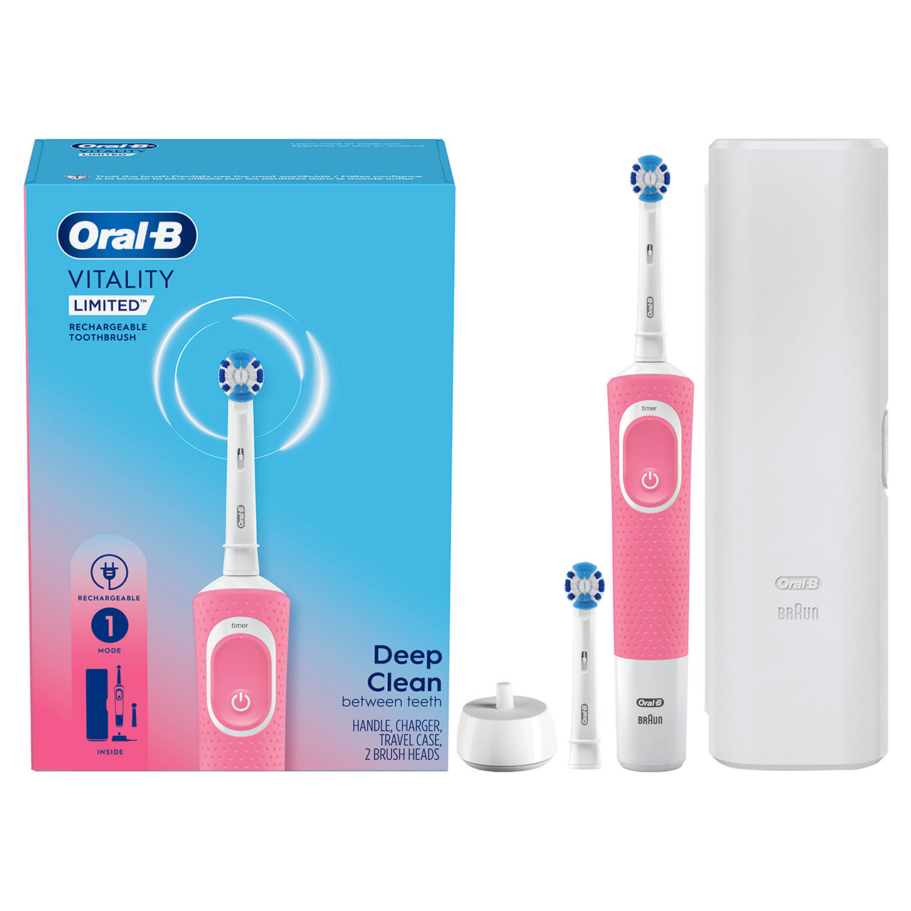 Serie Pro Oral-B Vitality Limited Rechargeable Bianche Rosa | IT_OB91786